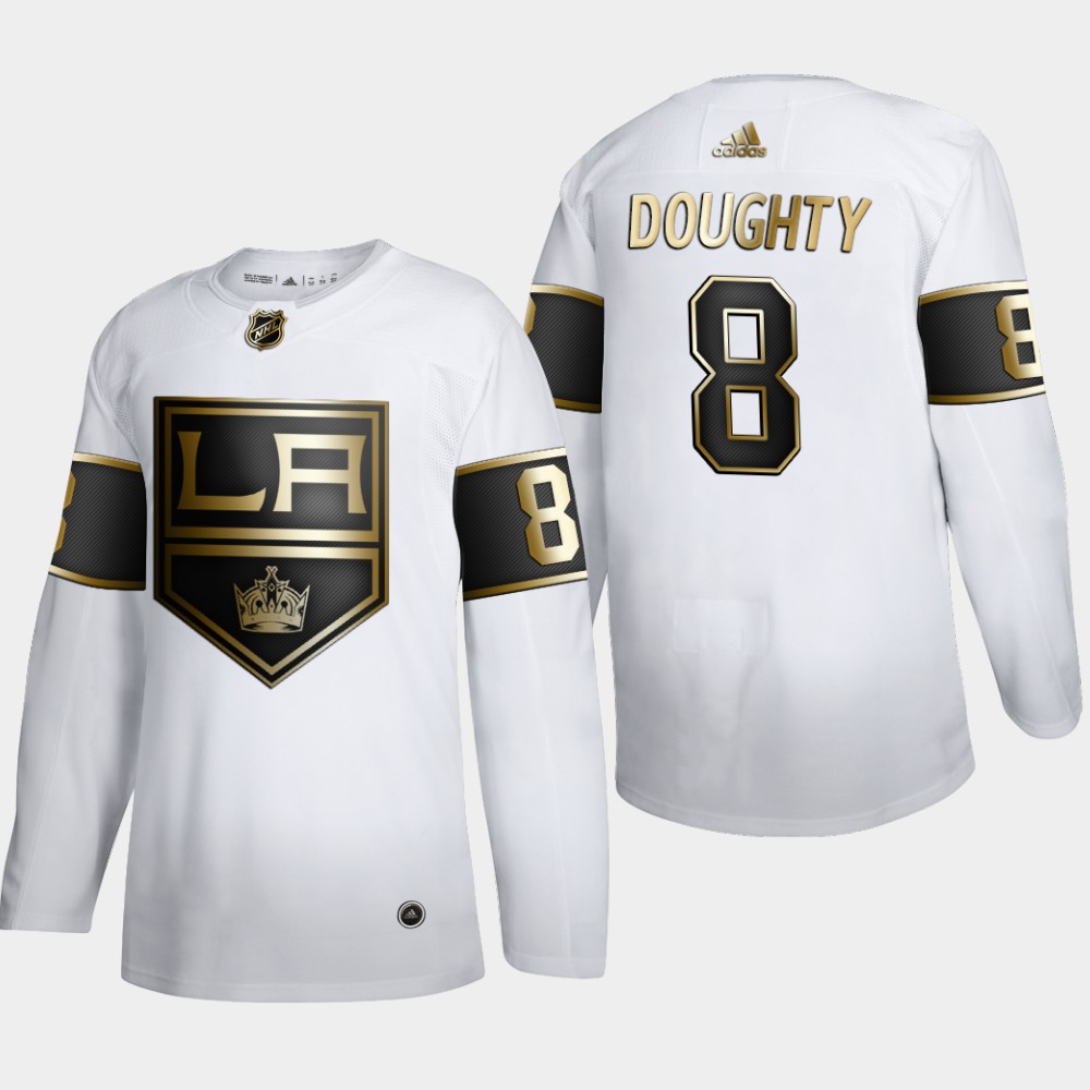 Los Angeles Kings #8 Drew Doughty Men Adidas White Golden Edition Limited Stitched NHL Jersey